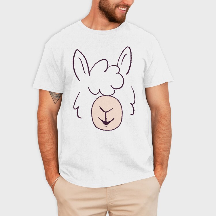 Llama Face, Tricou Barbati (Unisex)