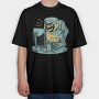 Grim Reaper Working From Home Skull, Tricou Oversize Barbati (Unisex)