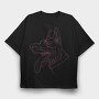 Dobermann Dog, Tricou Oversize Barbati (Unisex)