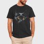 Monochrome Cat Contrast Yellow Eyes, Tricou Barbati (Unisex)
