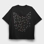 Cat Christmas Lights Silhouette With, Tricou Oversize Barbati (Unisex)