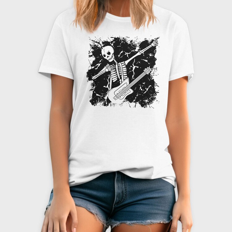 Dabbing Guitarrist Skeleton Dab Skeleton Guitar, Tricou Barbati (Unisex)
