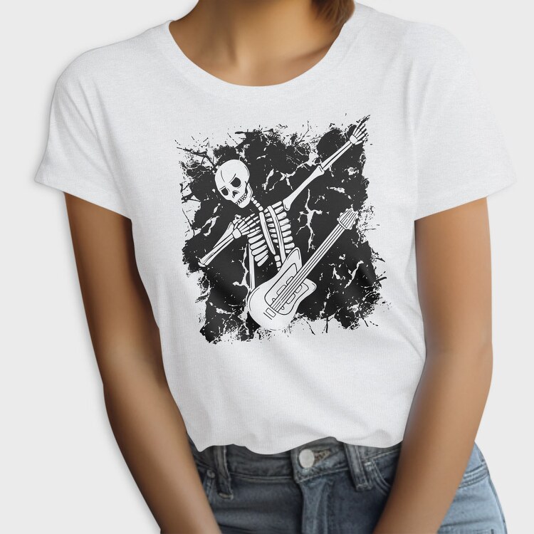 Dabbing Guitarrist Skeleton Dab Skeleton Guitar, Tricou Femei