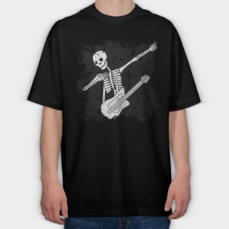 Dabbing Guitarrist Skeleton Dab Skeleton Guitar, Tricou Oversize Barbati (Unisex)
