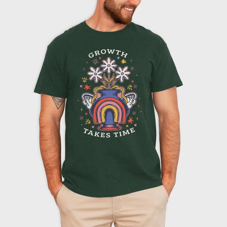 Growth Takes Time Floral Vase 02, Tricou Barbati (Unisex)
