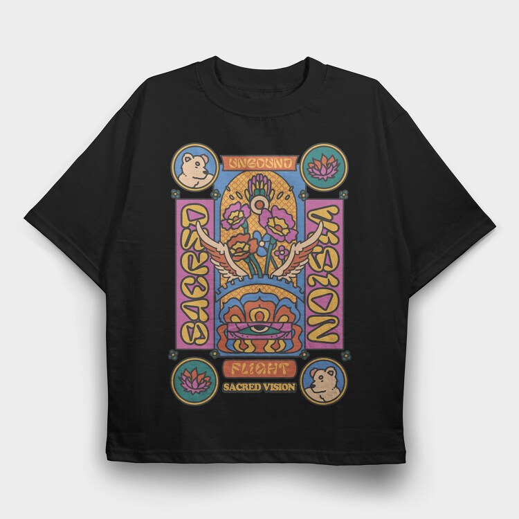 Sacred Vision Maximalism, Tricou Oversize Barbati (Unisex)