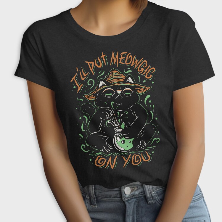 Witch Cat Halloween Magic, Tricou Femei