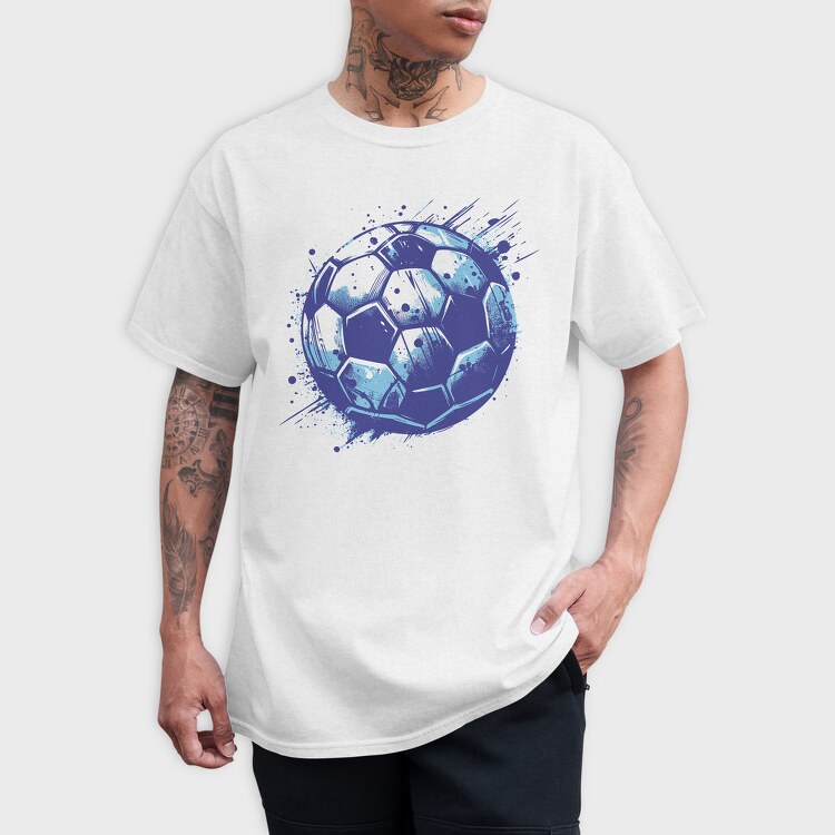 Grunge Soccer Ball Football, Tricou Barbati (Unisex)