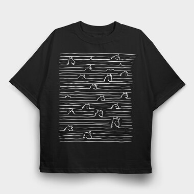 Unicorns In Lines, Tricou Oversize Barbati (Unisex)