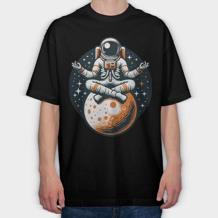 Astronaut Yoga, Tricou Oversize Barbati (Unisex)