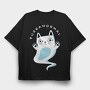 Cat Ghost, Tricou Oversize Barbati (Unisex)