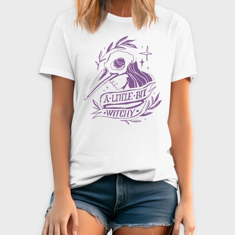 Witchy Quote Modern Witch A Little Bit Witchy Tote, Tricou Barbati (Unisex)