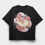 Guinea Pig And Strawberries Kawaii With, Tricou Oversize Barbati (Unisex)