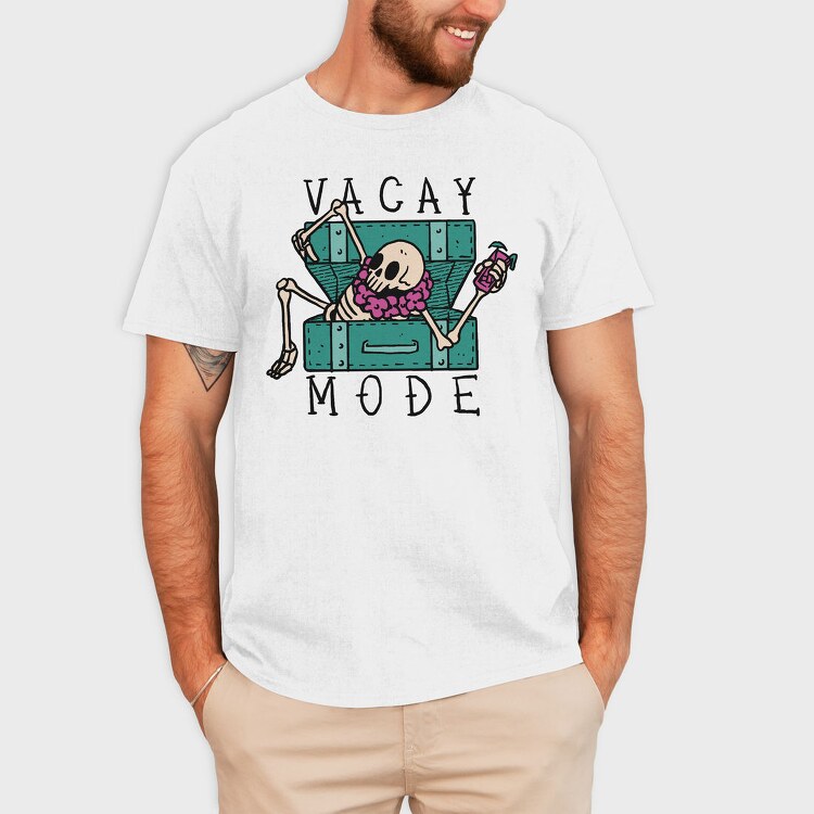Vacation Skeleton Luggage, Tricou Barbati (Unisex)
