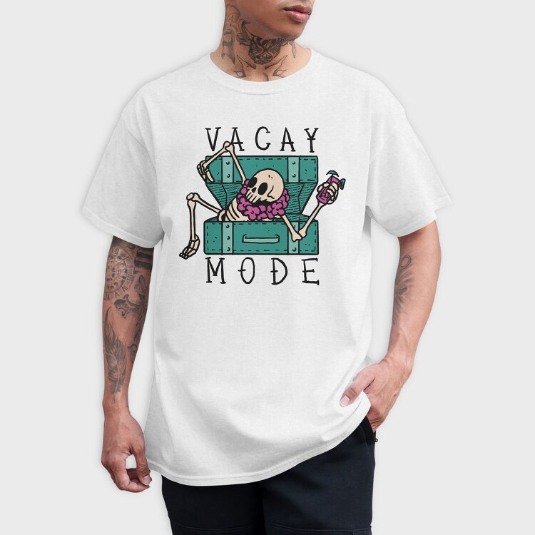 Vacation Skeleton Luggage, Tricou Barbati (Unisex)