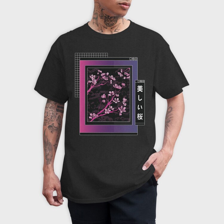 Sakura Tree Vaporwave, Tricou Barbati (Unisex)