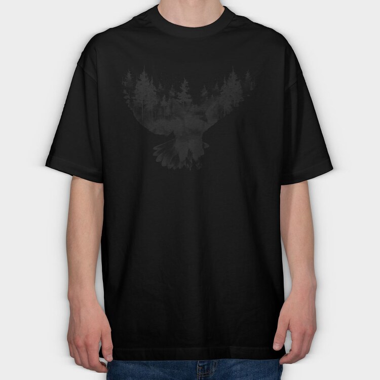 Forest And Flying Eagle, Tricou Oversize Barbati (Unisex)
