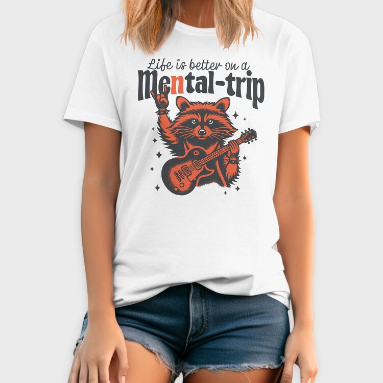 Guitar Playing Raccoon, Tricou Barbati (Unisex)