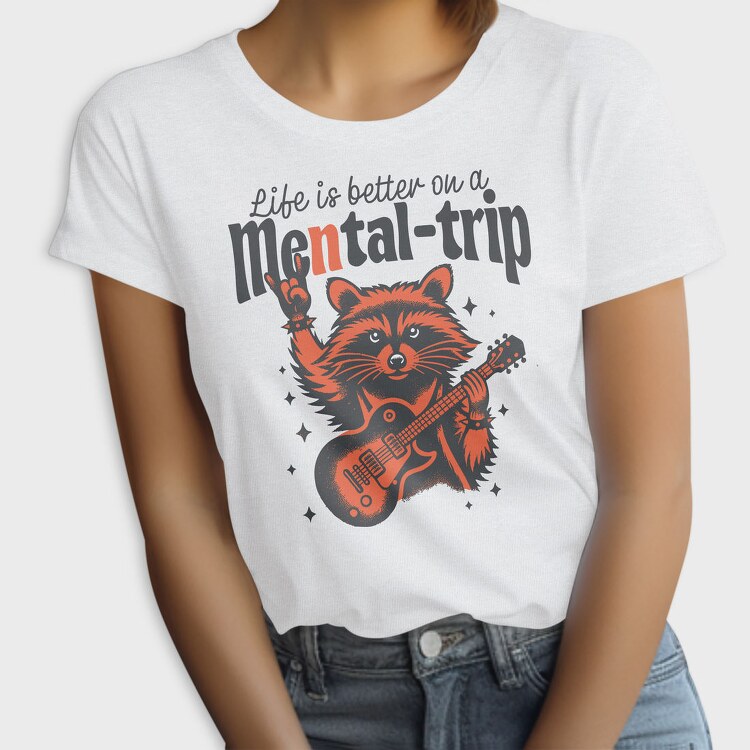 Guitar Playing Raccoon, Tricou Femei