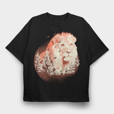 Forest Lion, Tricou Oversize Barbati (Unisex)