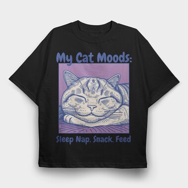Cat Nap Mood, Tricou Oversize Barbati (Unisex)