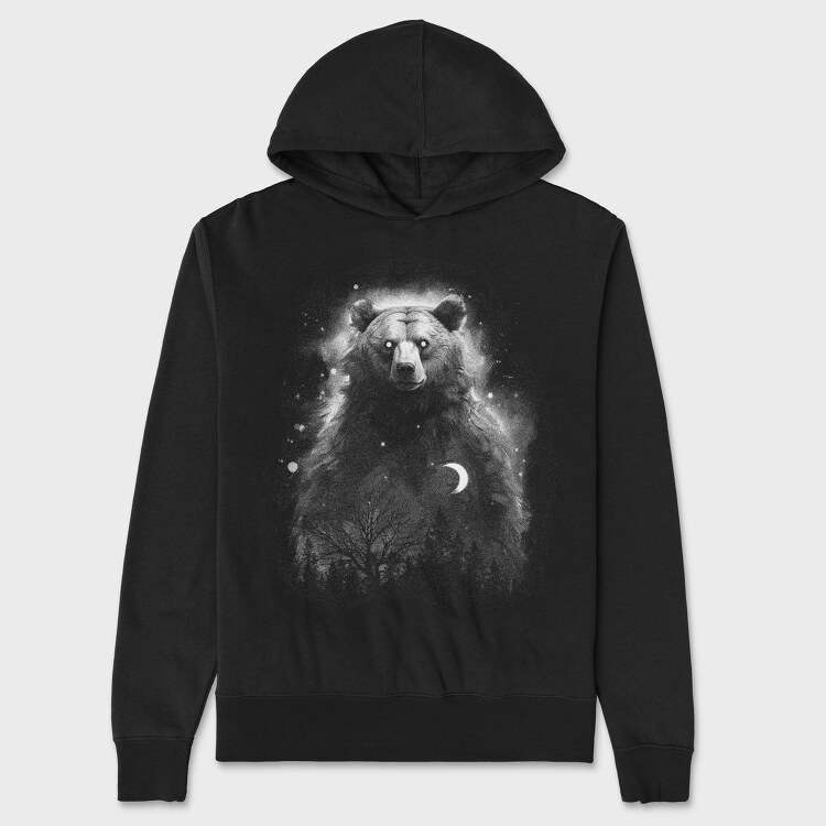 Hanorac Barbati (Unisex), Mystic Bear Monochrome