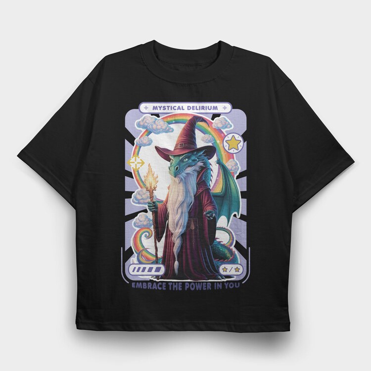 Mystical Delirium Wizard, Tricou Oversize Barbati (Unisex)