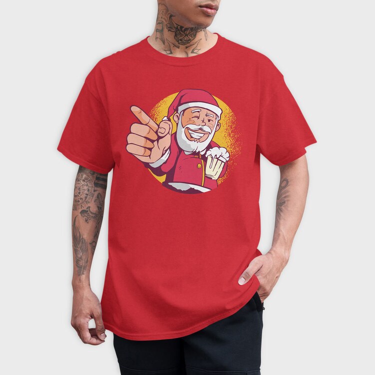Santa Beer, Tricou Barbati (Unisex)