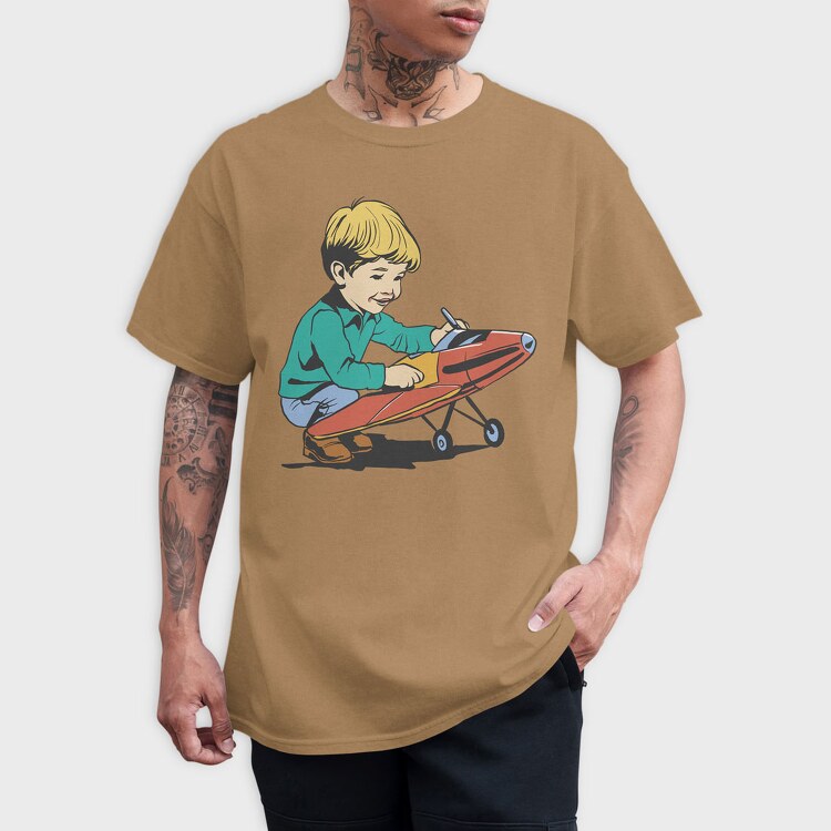 Kid Plane Vintage, Tricou Barbati (Unisex)