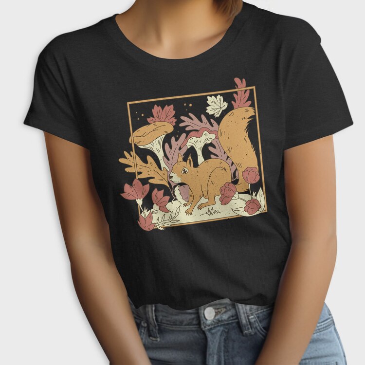 Cottage Core Forest Squirrel, Tricou Femei