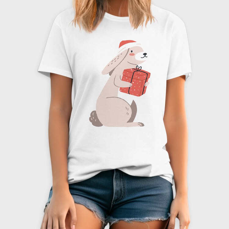 Santa Bunny Gift, Tricou Barbati (Unisex)