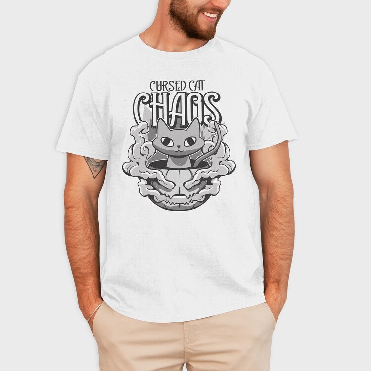 Halloween Cat Chaos Quote, Tricou Barbati (Unisex)