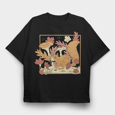 Cottage Core Forest Squirrel, Tricou Oversize Barbati (Unisex)