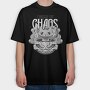 Halloween Cat Chaos Quote, Tricou Oversize Barbati (Unisex)