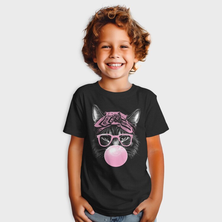 Cat Sunglassesd Bubblegum, Tricou Copii