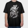 Person With Motorcycle Motorcyclist, Tricou Oversize Barbati (Unisex)