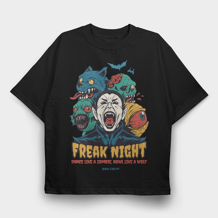 Halloween Monster Mash Freak Night, Tricou Oversize Barbati (Unisex)