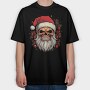 Santa Claus Skull, Tricou Oversize Barbati (Unisex)