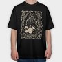 Squirrel Animal In Forest Lino Art, Tricou Oversize Barbati (Unisex)