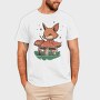 Fox Playing Drums On Mushrooms Cute, Tricou Barbati (Unisex)