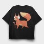 Squirrel Candy Cane, Tricou Oversize Barbati (Unisex)