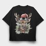 Santa Deer Christmas Tote, Tricou Oversize Barbati (Unisex)
