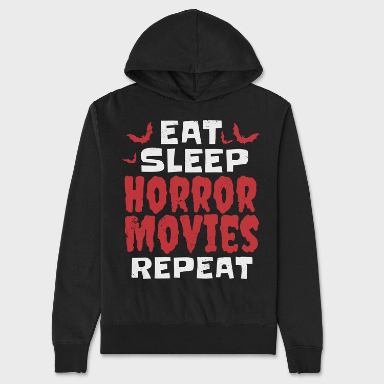 Eat Sleep Horror Movies, Hanorac Oversize Barbati (Unisex)