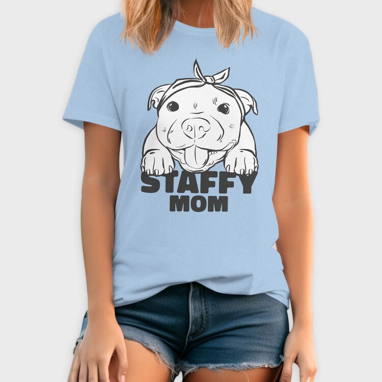Staffordshire Bull Terrier Cute Staffy Mom, Tricou Barbati (Unisex)