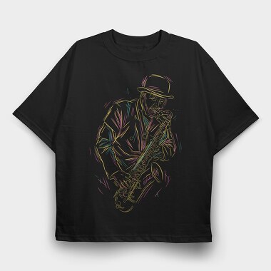 Saxophone Man, Tricou Oversize Barbati (Unisex)