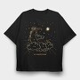 Dark Moon And Clouds Stars Sun Planets Tote, Tricou Oversize Barbati (Unisex)