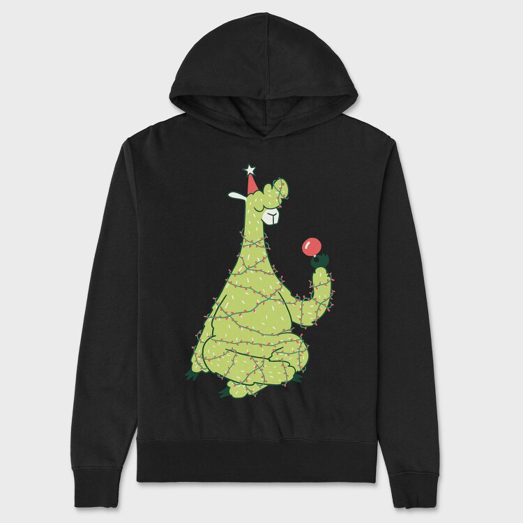 Hanorac Barbati (Unisex), Christmas Tree Llama