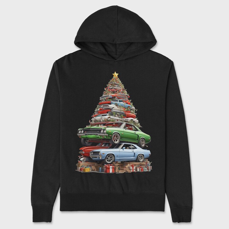 Hanorac Barbati (Unisex), Christmas Tree Muscle Madness Cars