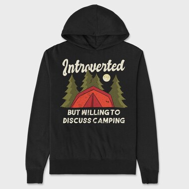 Introvert Camping, Hanorac Oversize Barbati (Unisex)