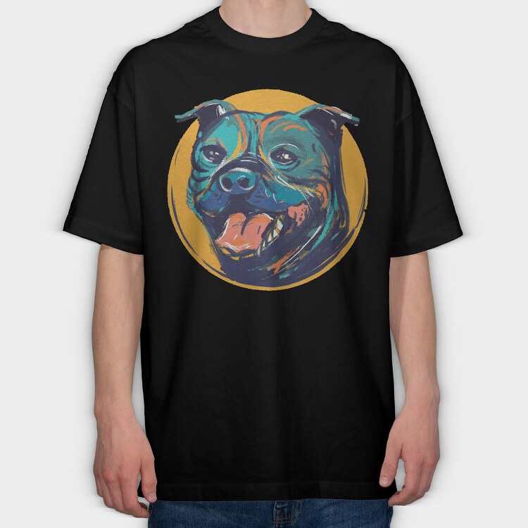 Staffordshire Bull Terrier, Tricou Oversize Barbati (Unisex)